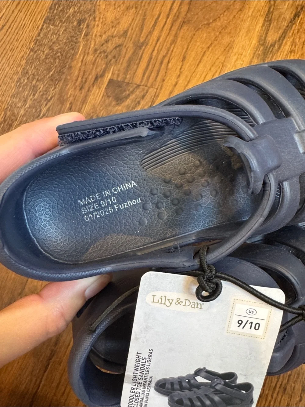 Children's Navy Closed-Toe Sandal with Secure Strap